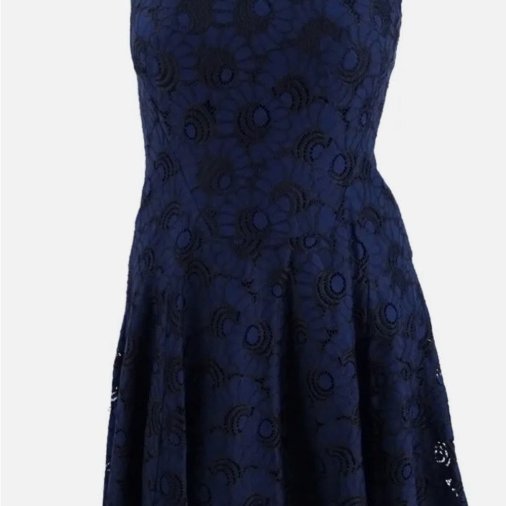 Tommy Hilfinger blue and black lace fit and flare dress